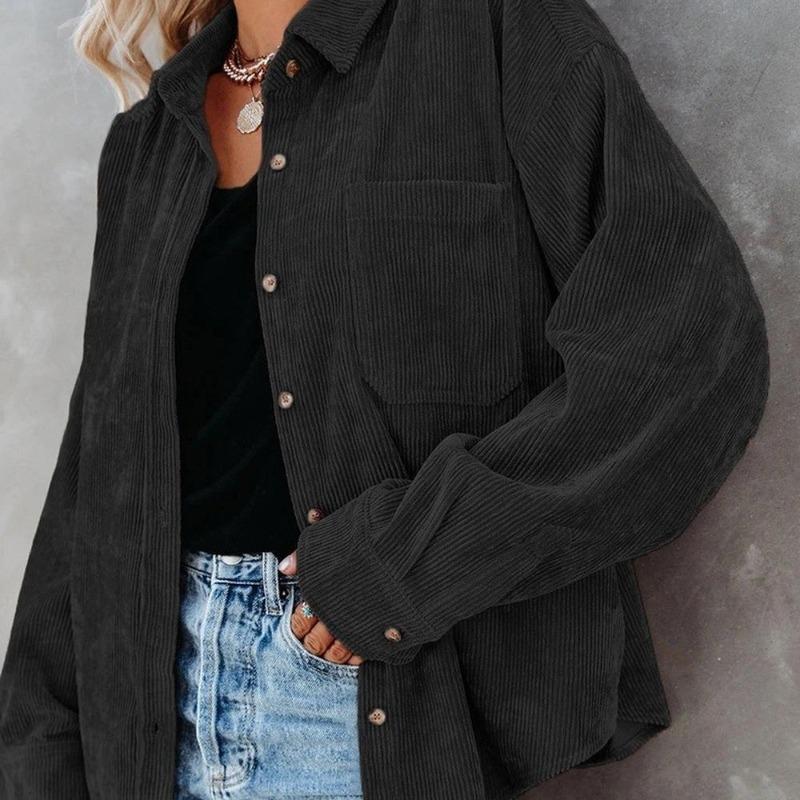Вельветовая свободная рубашка на пуговицах осень-зима, новая женская, разнообразные стили, однотонная модная блузка