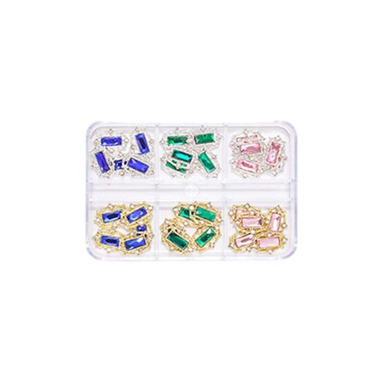 1 коробка DIY нейл-арт стразы украшения 3D сердце бабочка корона прямоугольник искусственный кристалл на сплаве подвески креативные украшения аксессуары