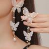Серьги-капли Obega Lace с искусственным жемчугом в виде бабочки, длинные серьги-подвески с кисточками, классические серьги золотого цвета, темпераментные, свадебные