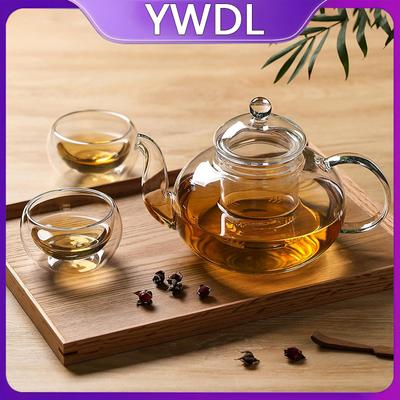 400-1000 мл прозрачный чайник со съемным заварником стеклянный чайник для безопасного использования на плите листовой и цветущий чай