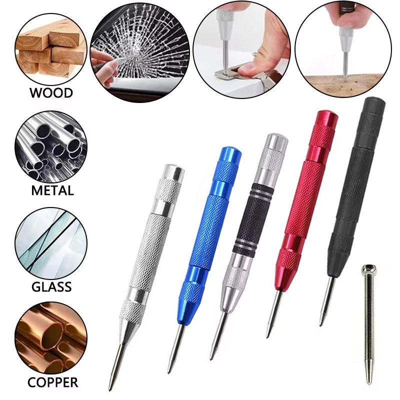 Automatic Center Punch Non-Slip Metal Punch Woodworking Tool Hand Tool For Wood Metal Steel Aluminum