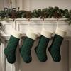 Large Knitted Christmas Stockings 18" Xmas Gift Stocking Hanging Decorations Festive Decor Candy Toys Bag Hanging Stocking for Mantel Window