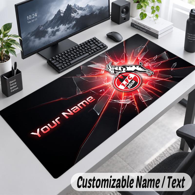 Custom Name Text Mouse Pad FC Köln Personalized Desk Pad For Work And Gaming