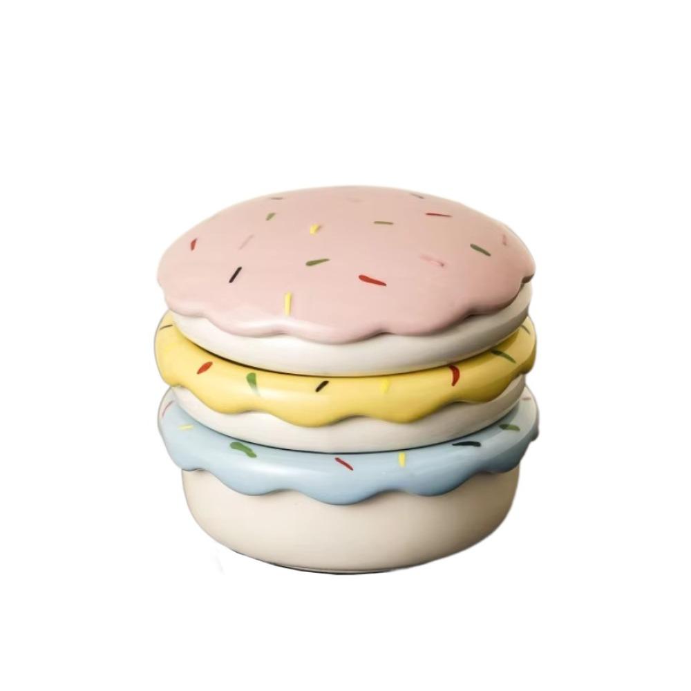 Food-grade Glaze Burger Shape Ceramic Plate Set Stackable 6-Layer 6 in 1 Sauce Bowl Set Space Saving Easy To Clean