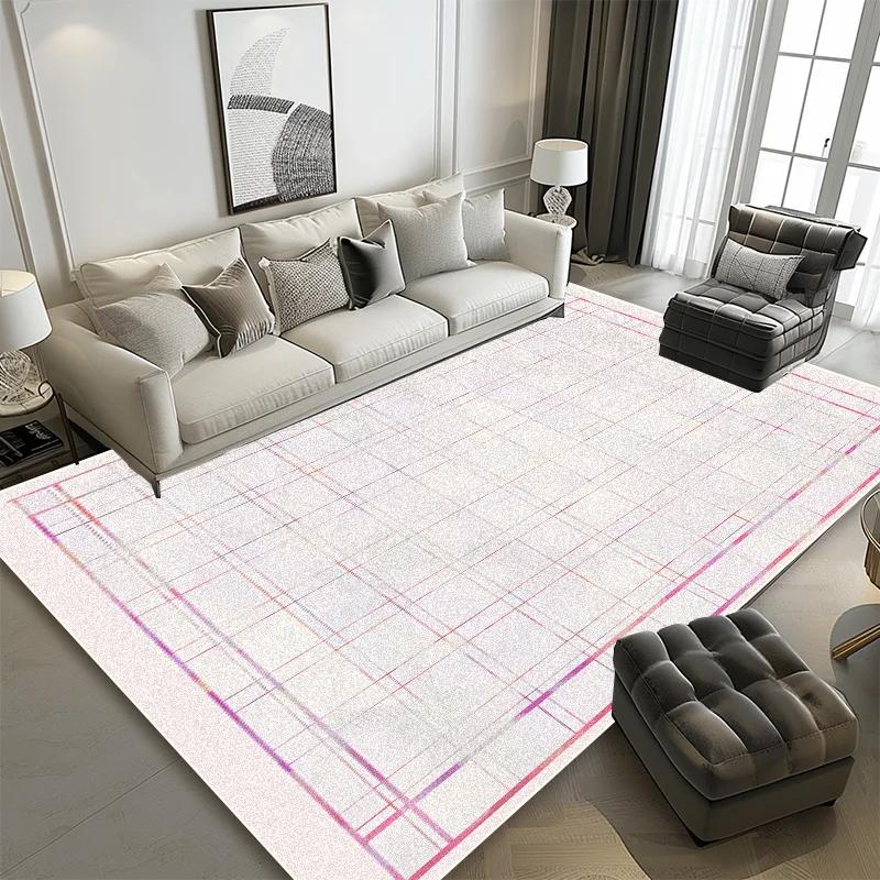 Современные геометрические ковры для гостиной, сетчатый декор, зона дивана, нескользящие моющиеся коврики, коврики для спальни, гардеробной, входной двери
