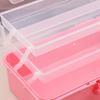3 Layers Large Capacity Storage Box With Handle Foldable Plastic Portable Makeup Hairpin Organizer Nail Art Jewelry Box