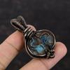Медный неоновый апатитовый кулон, медная проволока, обернутая кулоном, ювелирное изделие ручной работы, кулон с радужным лунным камнем, медные ювелирные изделия, кулон с драгоценным камнем для подарка