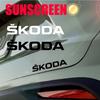 4Pcs/Set SKODA Car Body Trunk Door Logo Sticker Waterproof Vinyl Decal For GH46 Octavia 3 Fabia Kodiaq Kamiq RS Auto Decor Accessory
