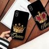 Роскошный чехол для телефона с короной для iPhone XS MAX XR X 7 8 6 11 12 13 Plus King Queen, мягкая задняя крышка для пары для Samsung S10 Note8