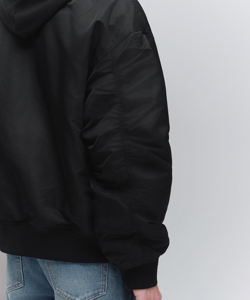 Musinsa Standard Oversized Detachable Hooded Ma-1 Bomber Jacket [Black]