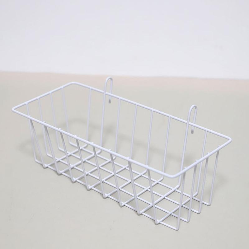 Metal Decorative Storage Basket Iron Grid Flower Pot Hanging Shelf Display Rack