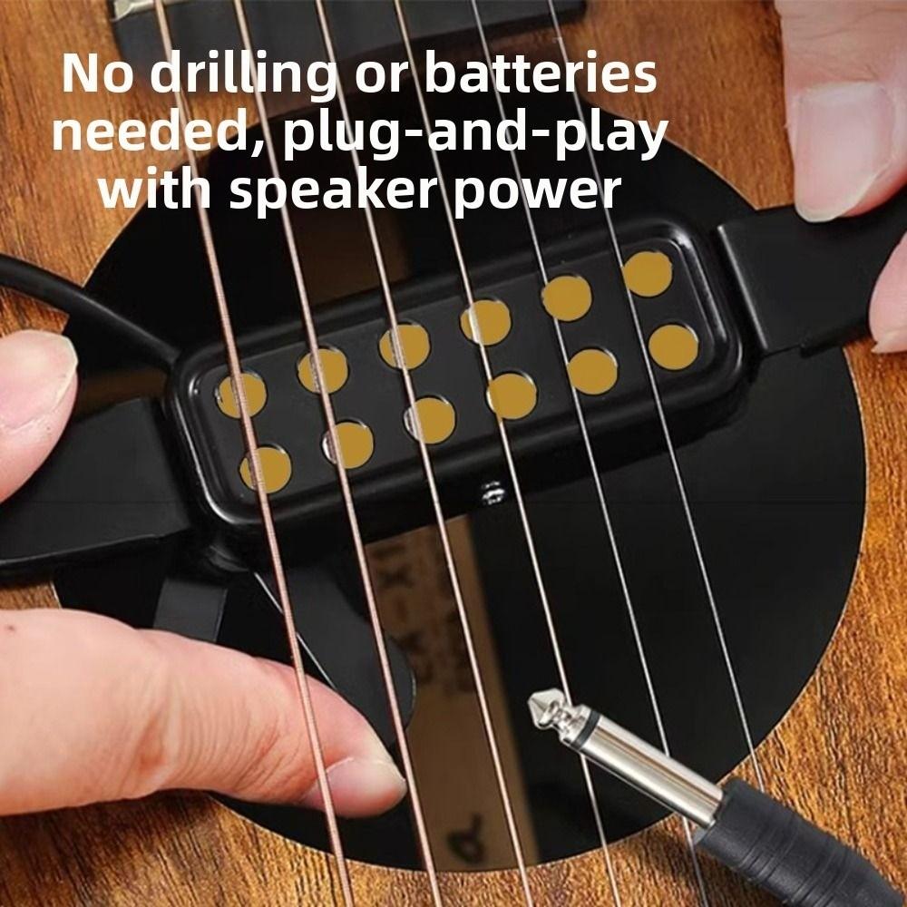 Tone Knobs Guitar Transducer 12-Hole Design Soundhole Pickup Acoustic Guitar Pickup Stage Use