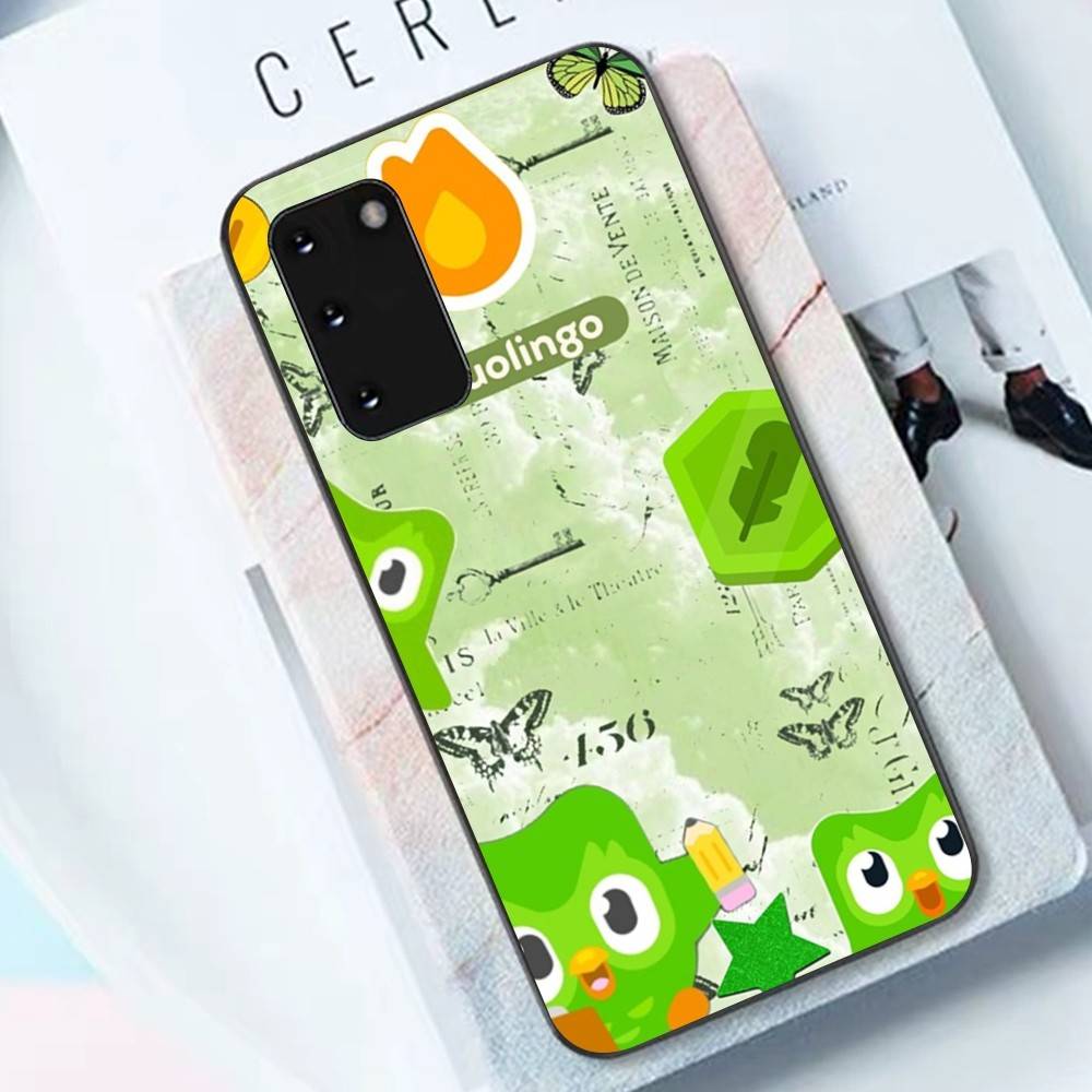 Популярный чехол для телефона с зеленой совой D-Duolingo для Samsung S 24 Fe 25 Ultra Plus 20 Lite 21 30 22 23 24 22 Ultra 5G Fundas