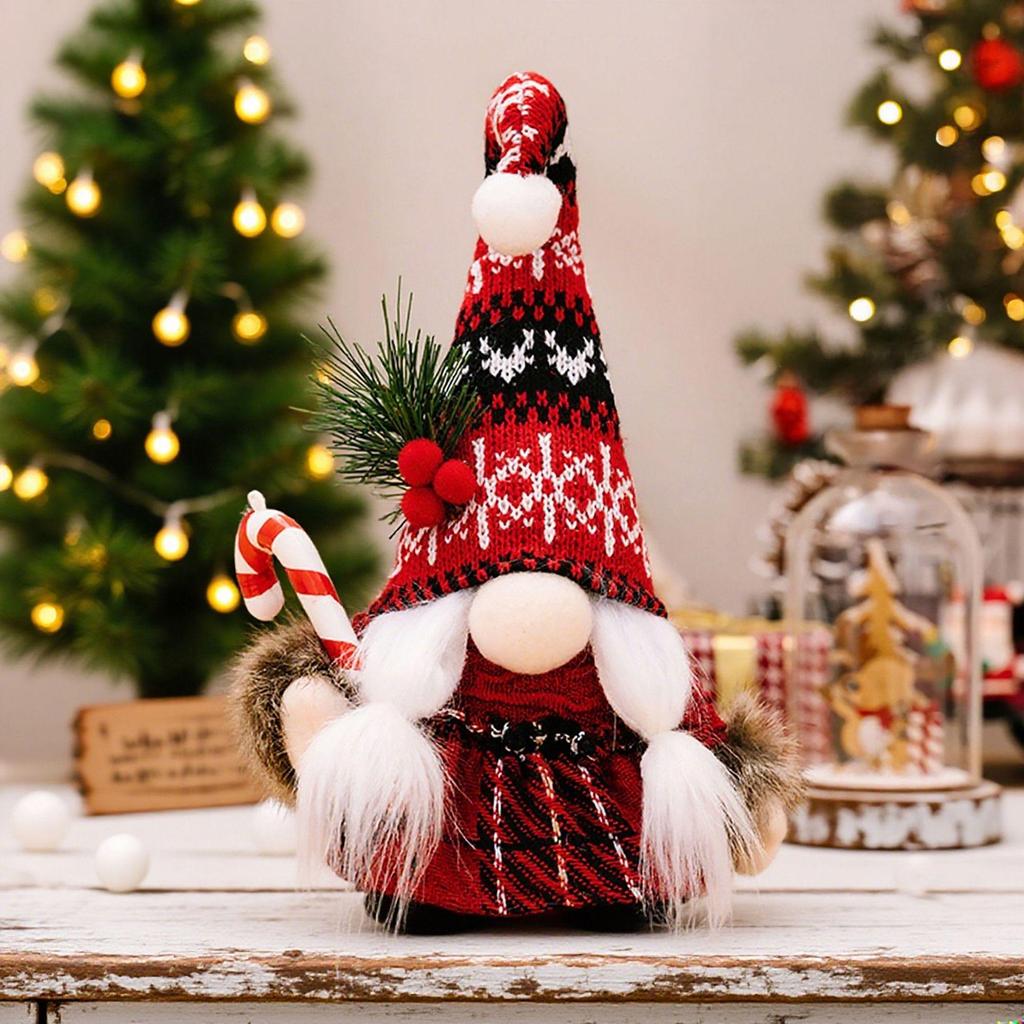 Mingguan Christmas Faceless Doll Gnome Beanie Ornament