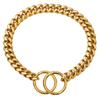 Stout Metallic Encryption Dog Ring Golden Chain Cuban Chain Dog Collar Pet Dog Necklace