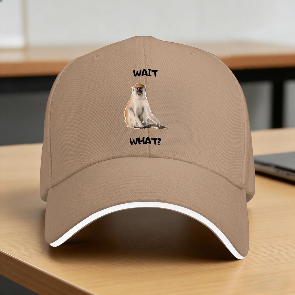 Baseball Cap Wait Im Goated Funny Thinking Monkey Running Hippie Trucker Hat For Couple Women Trendy Baseball Caps