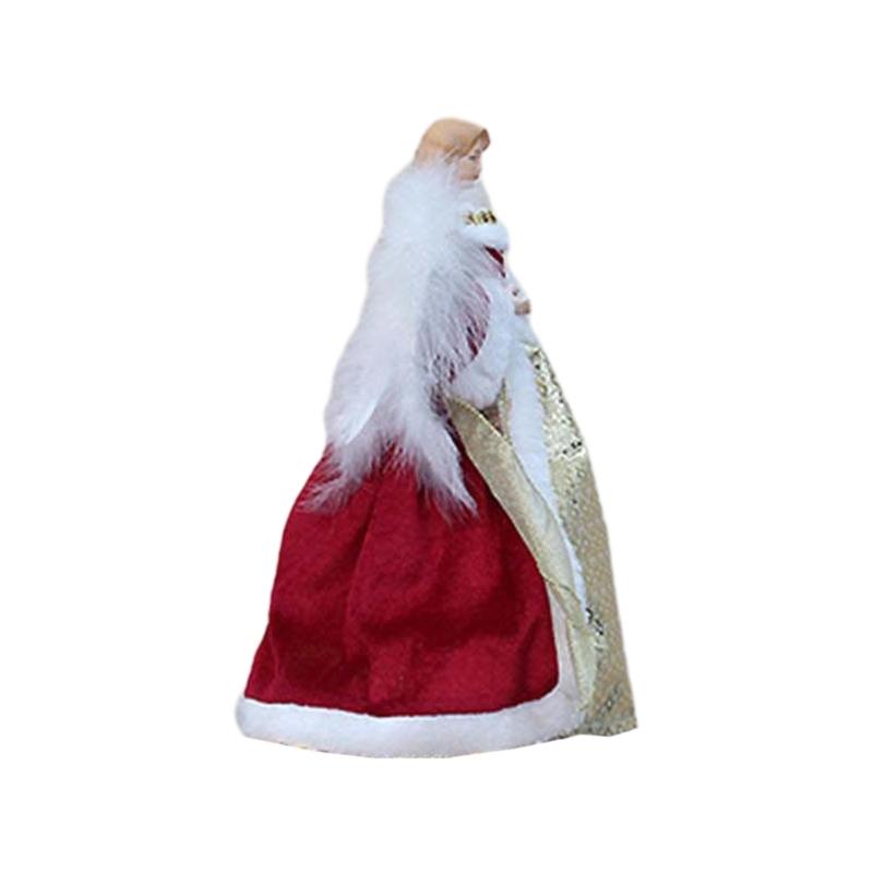 Статуэтка ангела, верхушка для рождественской елки с крыльями, украшение для праздничной вечеринки, верхушка для домашней елки, стоящая девочка