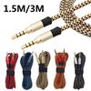 Braided 3.5mm Stereo 3M Audio Extension Male To Male 1.5M Auxiliary AUX Cable Wholesale