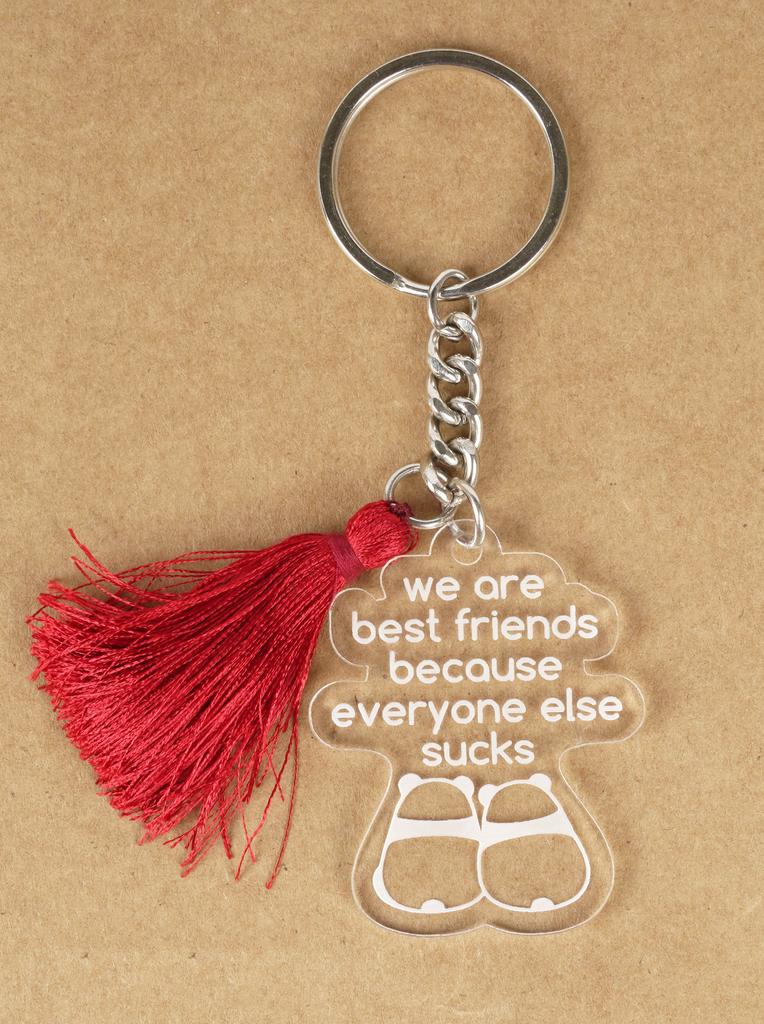 Inkdotpot Funny Keychain, We Are Best Friends Because Everyone Else Scks Acrylic Engraved Keychain, Funny Adult Bff Humour