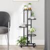 343117 vidaXL 5-Tier Planter with Wheels 44x23x100 Cm Black Iron