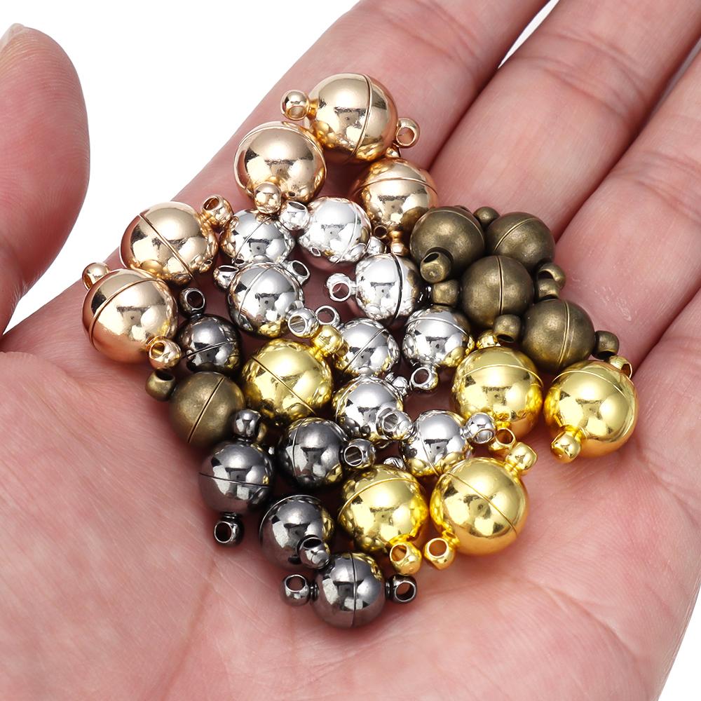 5 Sets Ball Shape Round Strong Magnetic Clasps Magnet End Clasp Connectors For Jewelry Making DIY Bracelet Necklace Accessories