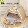 Super Large All-Season Cat & Dog House: Sisal Scratching Board, Solid Wood Enclosed Bed, Cat Tent Villa