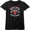 Bon Jovi 1983 New Jersey Женская черная футболка