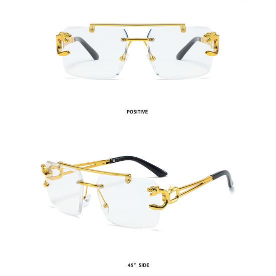 Солнцезащитные очки в стиле ретро с прямоугольной оправой для женщин и мужчин, винтажные очки с двойной защитой от ультрафиолета, солнцезащитные очки с большой оправой и леопардовым принтом