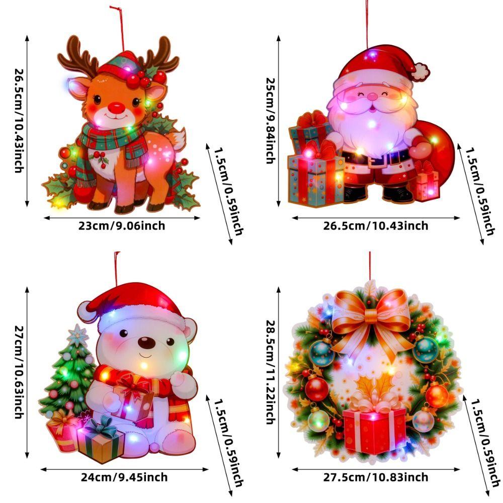Colorful Lights Christmas Luminous Pendant Cartoon Christmas Decorations Pendant  Kids Gift