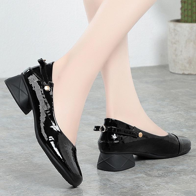 Нескользящие женские повседневные летние туфли с круглым носком, элегантные, модные, удобные, мягкие, кожаные, с неглубоким носком, праздничные туфли