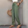 Женские повседневные брюки однотонные с эластичным поясом и завязками на шнурке, брюки с карманами