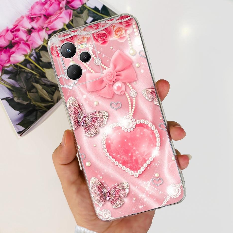 Чехол для Realme C35 RMX3511 Стильный окрашенный чехол Прозрачный силиконовый Мягкий тонкий чехол для телефона Для Realme C35 C 35 RealmeC35 Fundas Shell