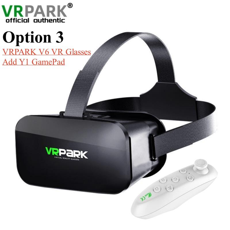 Оригинал V6 4k очки виртуальной реальности Vr Hd 3d видео Google картонная коробка гарнитура шлем для Ios Android Phone Max 6,7 "рокер