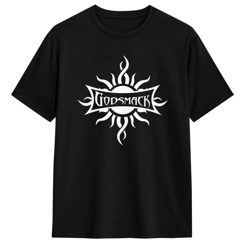 Godsmack Band Logo T Shirts for Unisex Pure Cotton Awesome TShirt O Neck Tee Shirt Short Sleeve Clothing Graphic Printed
