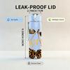 1PC Leopard Cherry Gold Letter Graphic,750ml Color Plastic Sports Water Bottle,Leakproof Flip Straw Lid,Suitable for Sports Office Home Use