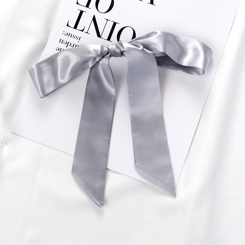 2024 Spring/Summer Women's Silk Scarf Headband: Thin, Narrow, Solid Color Ribbon for Ponytail, Bag, or Bow Tie Use