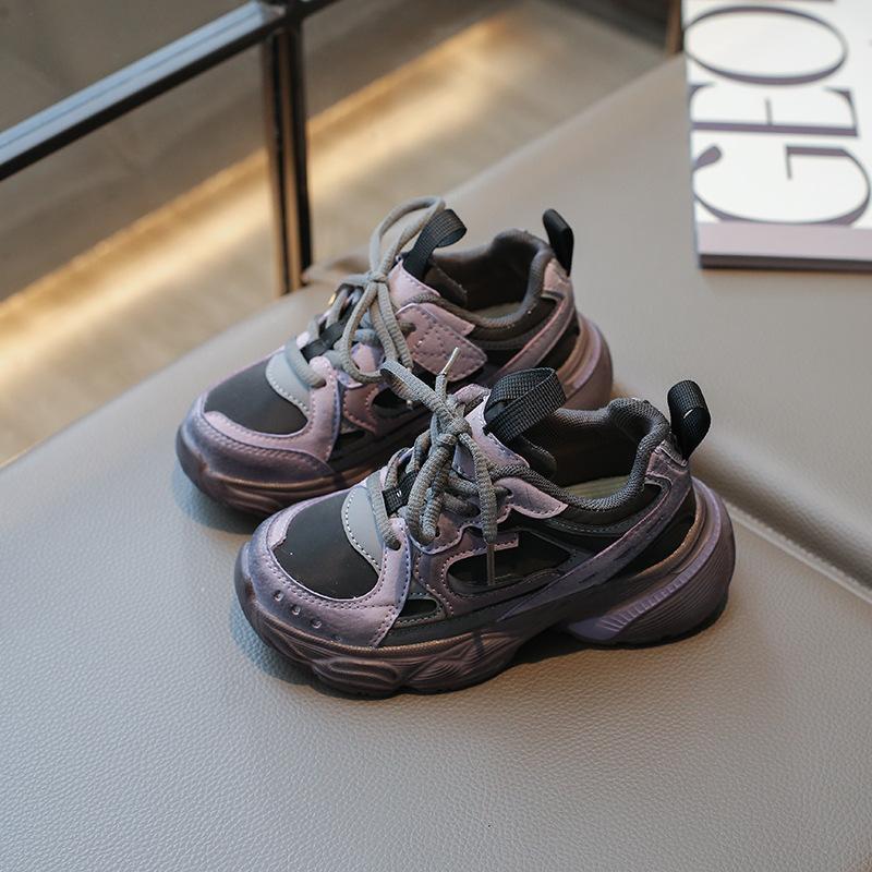 Детские кроссовки для мальчиков 2024 года, весенняя мода, повседневные кроссовки для детей, универсальные нескользящие кроссовки для девочек, школьные, массивные, спортивные, теннисные туфли