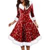 Женское модное повседневное платье с v-образным вырезом и рождественским принтом для вечеринки с длинными рукавами