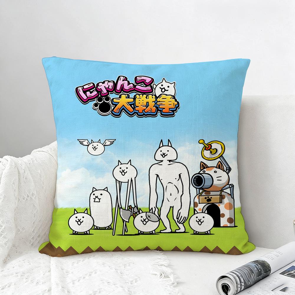 Игра The Battle Cats Наволочка из натурального льна Набор наволочек Универсальный Декор для Дивана Спальни Стула