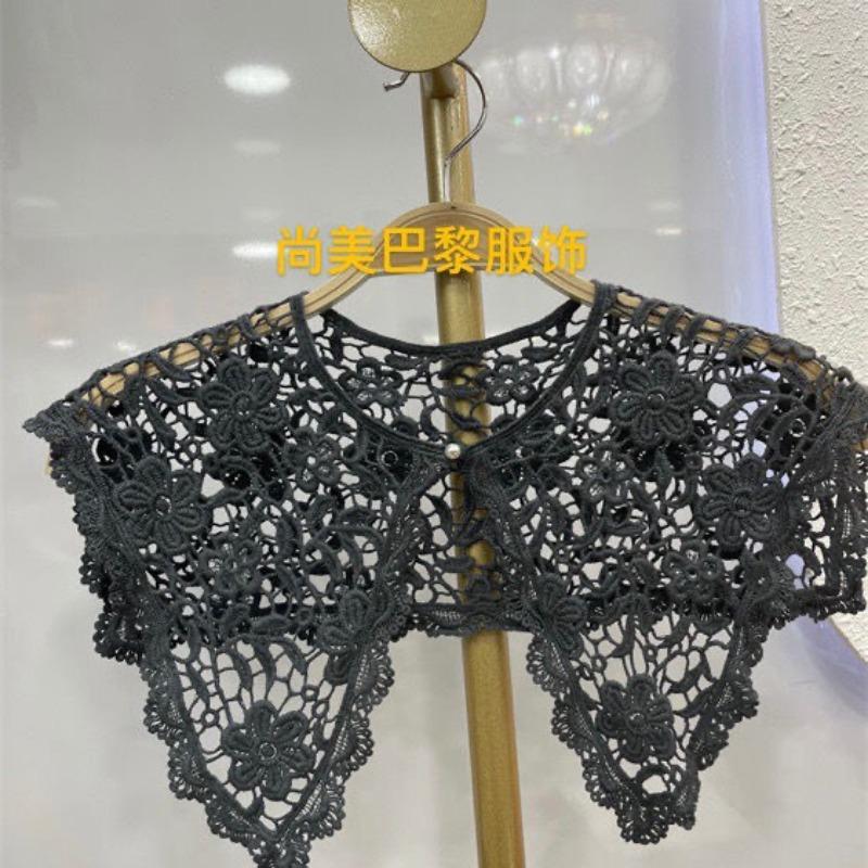 Spring and Autumn Lace Piece Hollow Lace Fake Collar Versatile Decorative Silk Scarf Collar Shawl Neck Protection