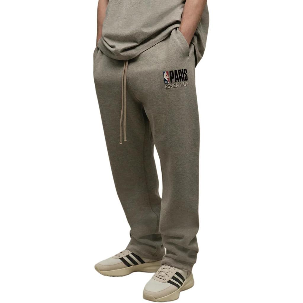 Fear of God Essentials X NBA Париж Свободные теплые спортивные штаны с меланжевым эффектом Мужские штаны Серый 130AL246002F