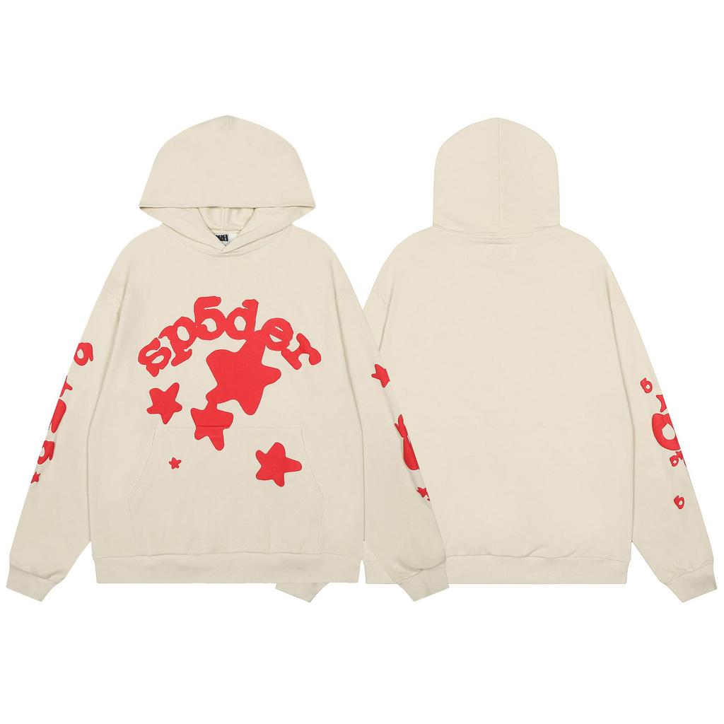 Американский тренд Sp5der5555 Худи из махровой ткани с рисунком паутины