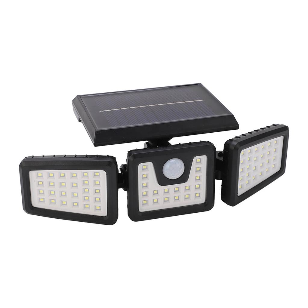Уличный датчик движения Светильник на солнечных батареях 3 регулируемые головки IP65 Водонепроницаемый Широкоугольный прожектор