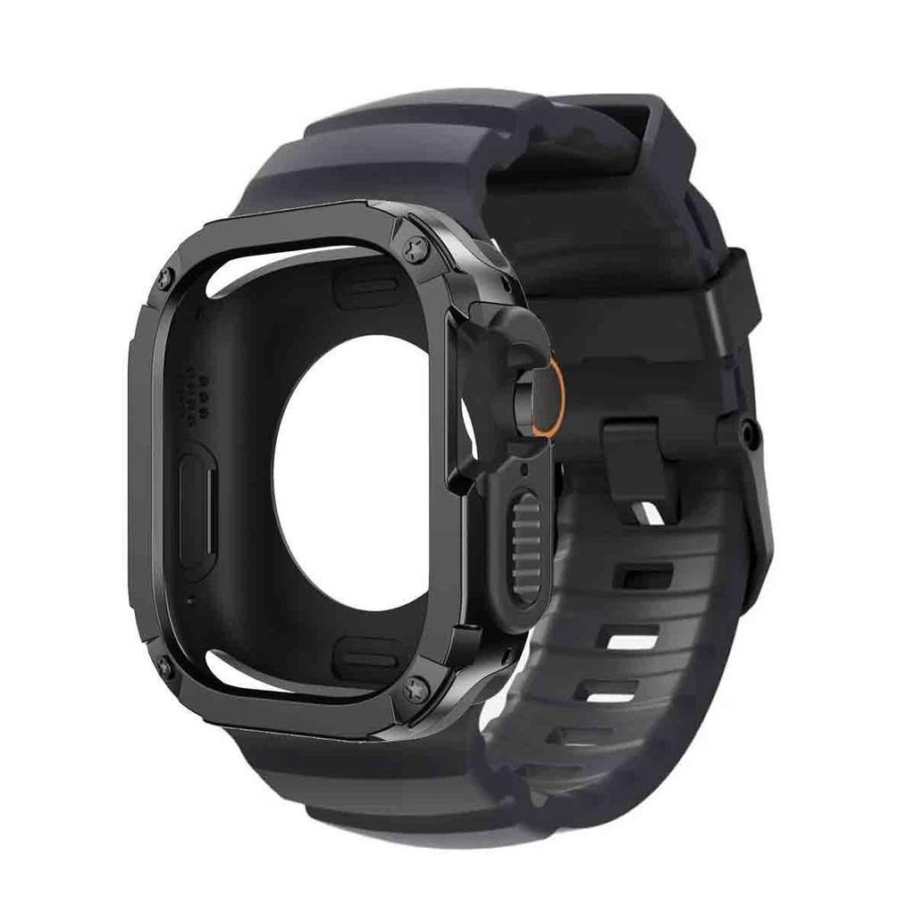 Силиконовый ремешок+Чехол из ТПУ и ПК для Apple Watch Ultra 3 2 1 49 мм для iWatch Серии 11 10 46 мм ремешок для Iwatch 9 8 7 6 5 4 45мм 44мм