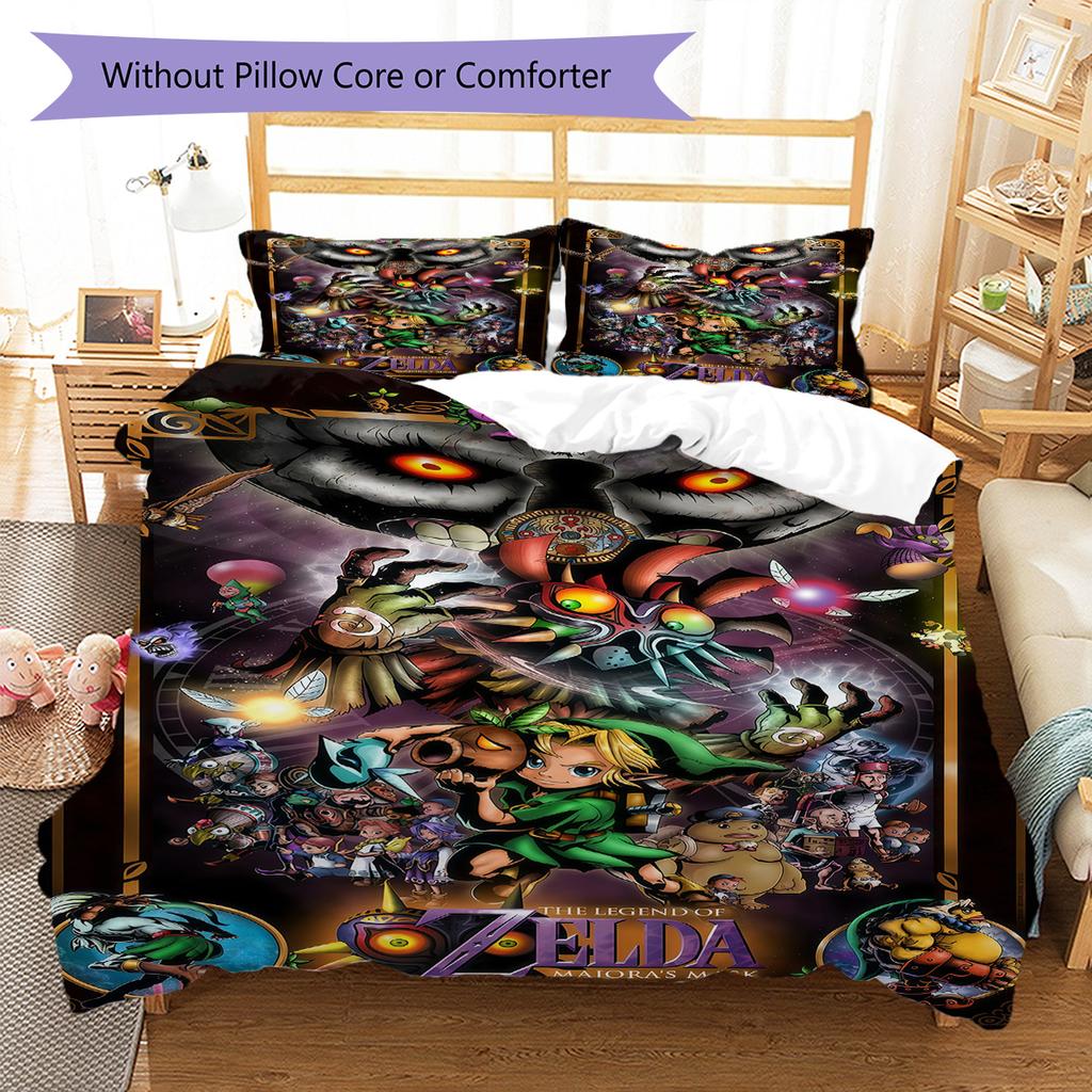Triforce Bedding Quilt Set Quilt Cover Pillowcase Home Decoration Birthday Gift (1 * duvet cover + 2 * pillowcase, without core)