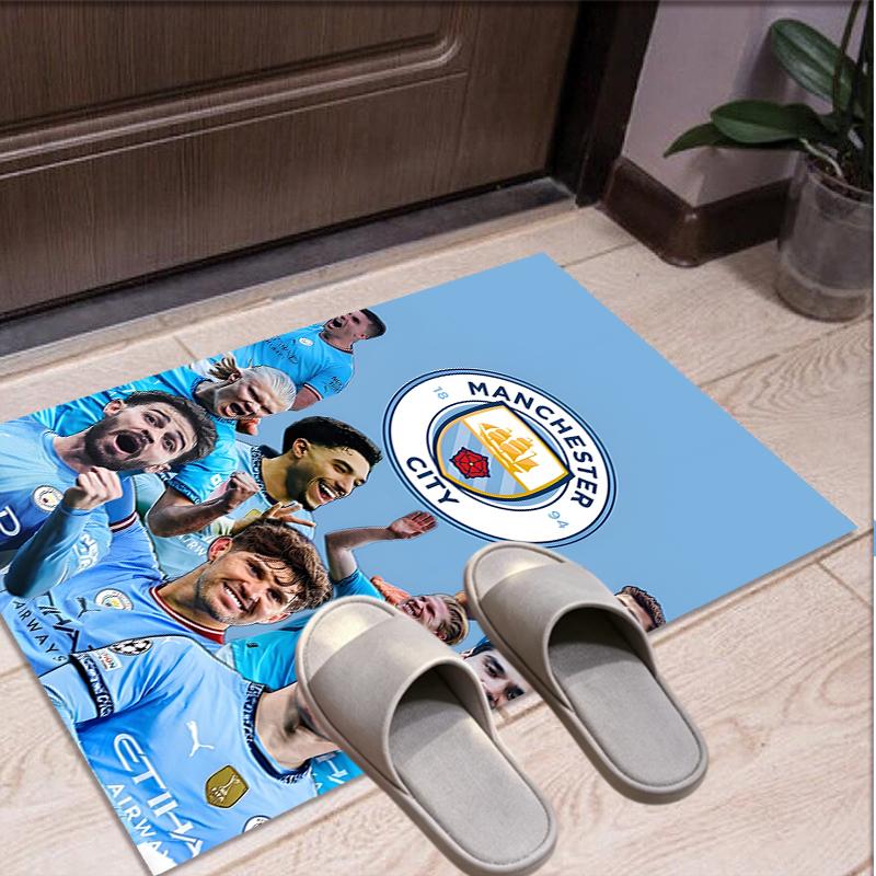 Football team City FC Pattern Rug, Indoor/Outdoor Mat, for Picnic, Gameroom, Bedroom, Office, Living Room, Home Decor Carpet, Birthday Gift