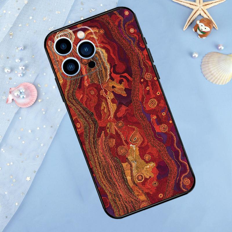 Чехол-принт с аборигенным искусством для iPhone 17 Pro Max 16 15 14 13 12 11 Pro Max Plus 12 13 Mini 16e 17 Air Задняя крышка