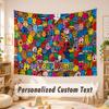 Custom Name Text Tapestry,Mr. Men & Little Miss Boho Wall Hanging, Decorative Backdrop Tapestry For Room