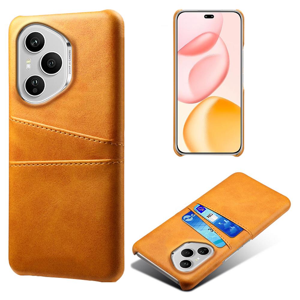 For Honor 400 Pro 5G (Глобальный) Чехол с двойными слотами для карт из ПУ кожи + жесткая поликарбонатная накладка для телефона