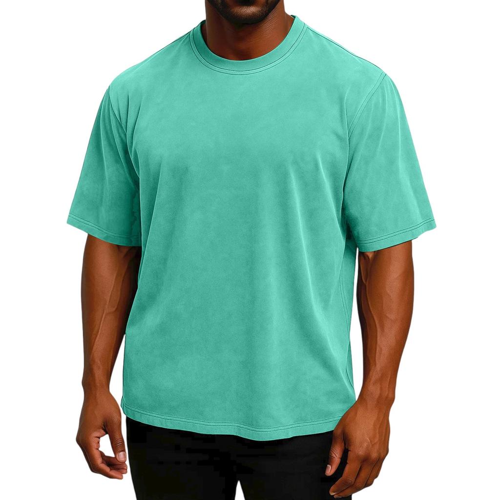 Мужская футболка с коротким рукавом, ретро, из хлопка, свободного кроя, с рукавом до локтя